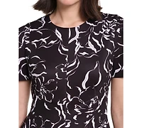 Calvin Klein Women's Floral-Print Fit & Flare Midi Dress