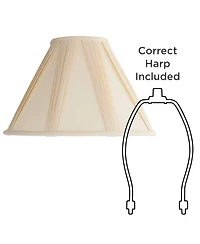 Springcrest Collection Empire Lamp Shade Ivory French Drape Large 6" Top x 17" Bottom x 12" High Spider Harp and Finial Fitting