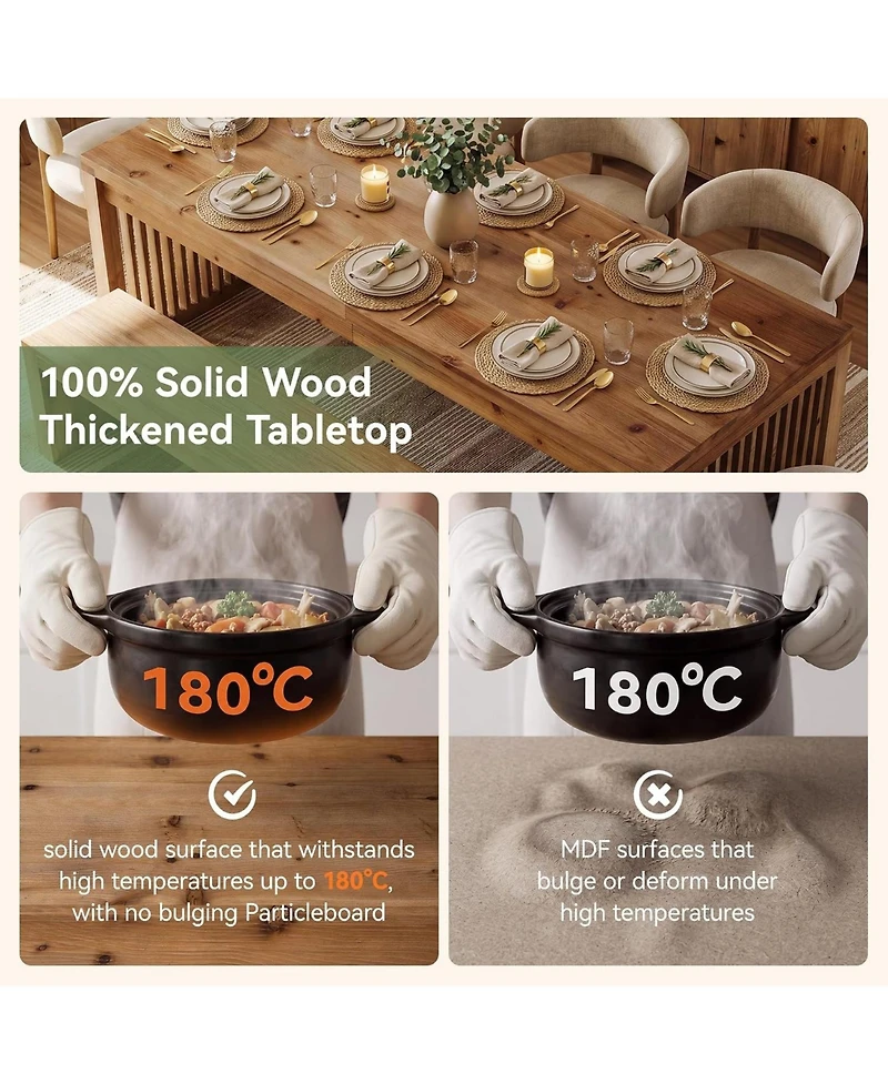 Tribesigns Dining Table for 4-6, Modern Wood Kitchen Table with Sleek Design
