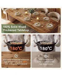 Tribesigns Dining Table for 4-6, Modern Wood Kitchen Table with Sleek Design