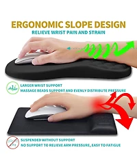 Lofree 2-in-1 Memory Gel Ergonomic Mouse Pad and Keyboard Wrist Rest Set Compatible with Standard Keyboards Mice