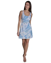 Bcbg Women's Printed Scoop Neck Dress