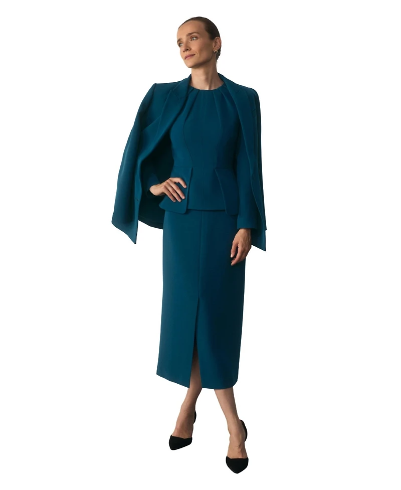 The Fold Women's Almeida Longline Wrapped-Waist Blazer