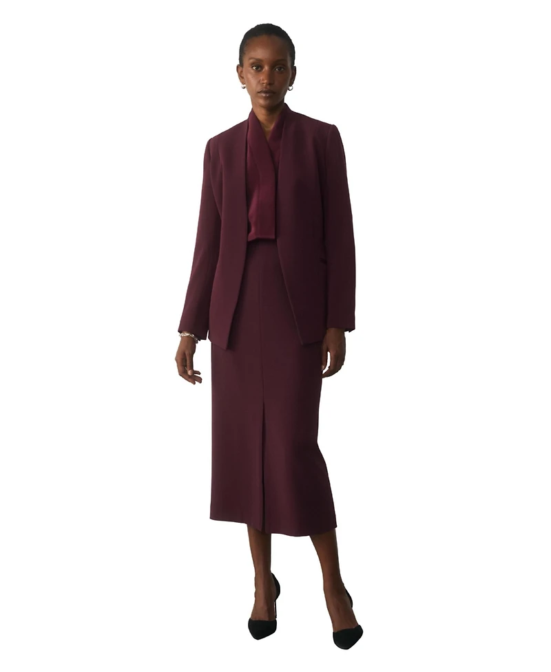The Fold Women's Oliena High-Waisted Midi Pencil Skirt