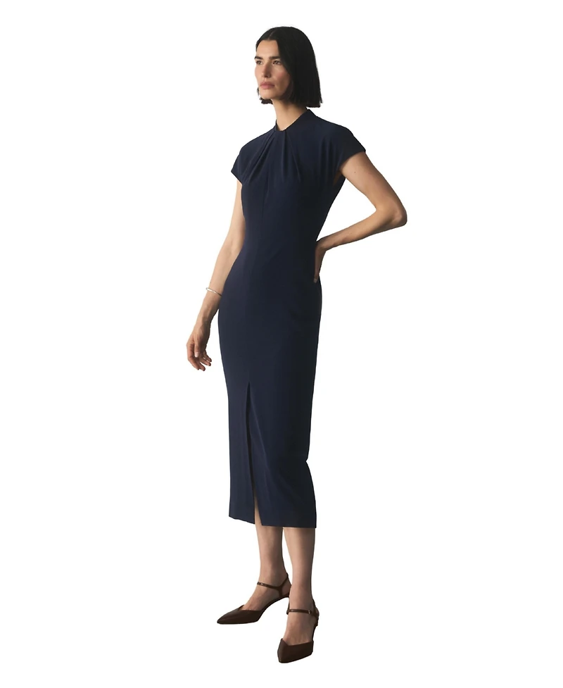 The Fold Women's Rassina Jersey Gathered Midi Dress