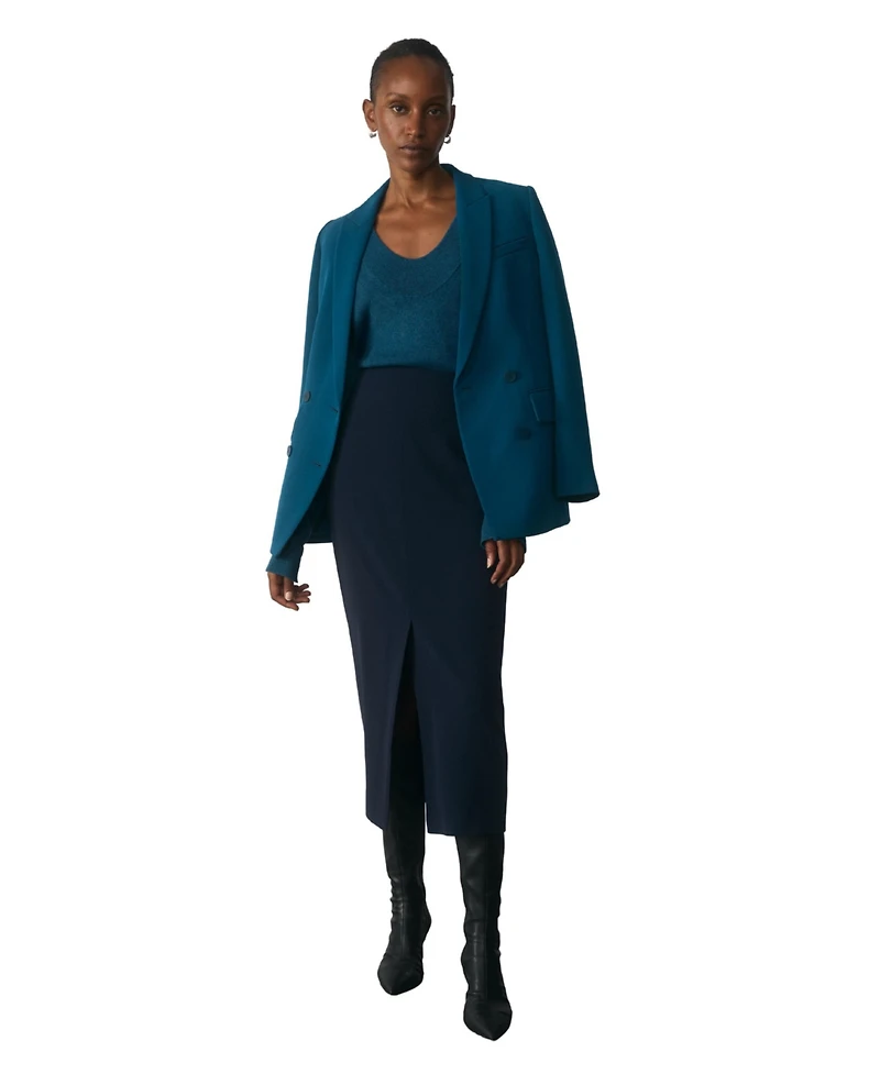 The Fold Women's Oliena High-Waisted Pencil Midi Skirt