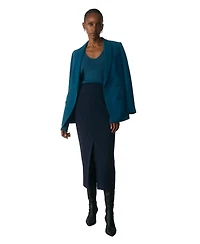 The Fold Women's Oliena High-Waisted Pencil Midi Skirt