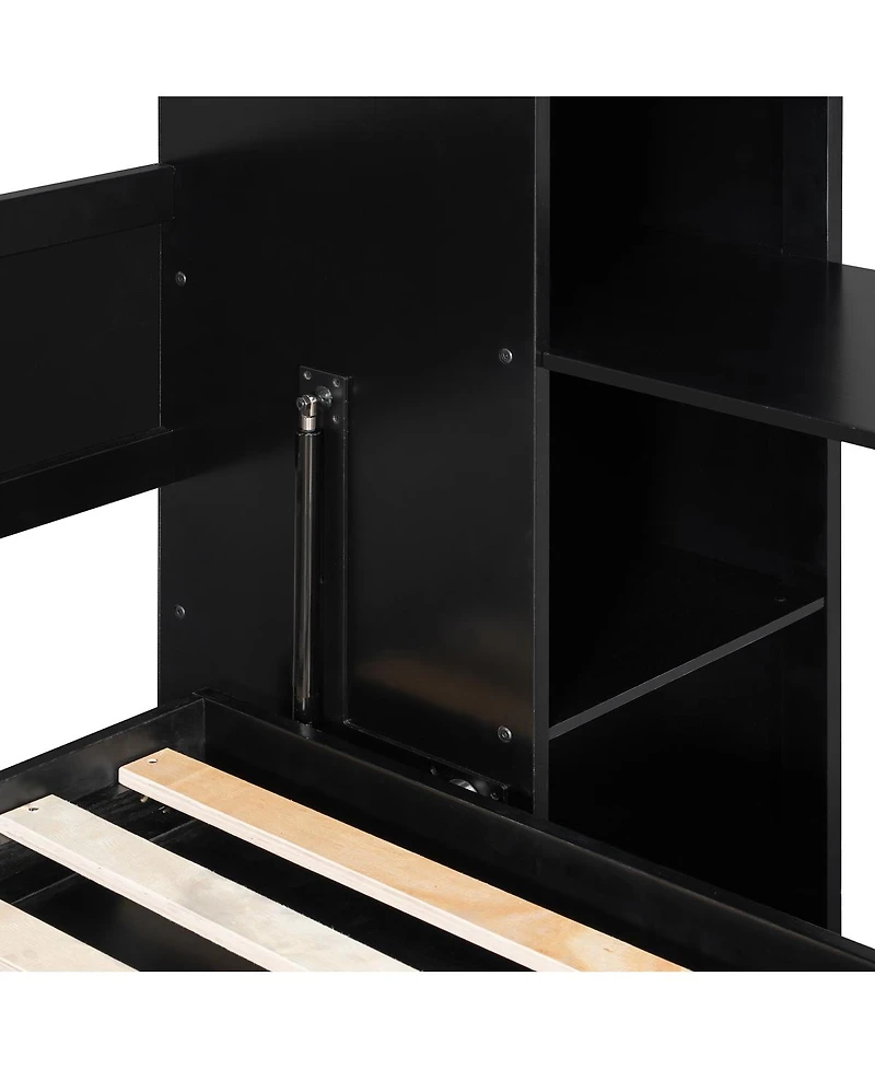 Streamdale Furniture Full Murphy Bed with Desk and Rattan Cabinets