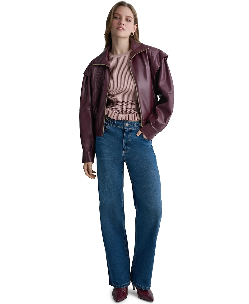 Bcbg Women's Moto Faux Leather Jacket