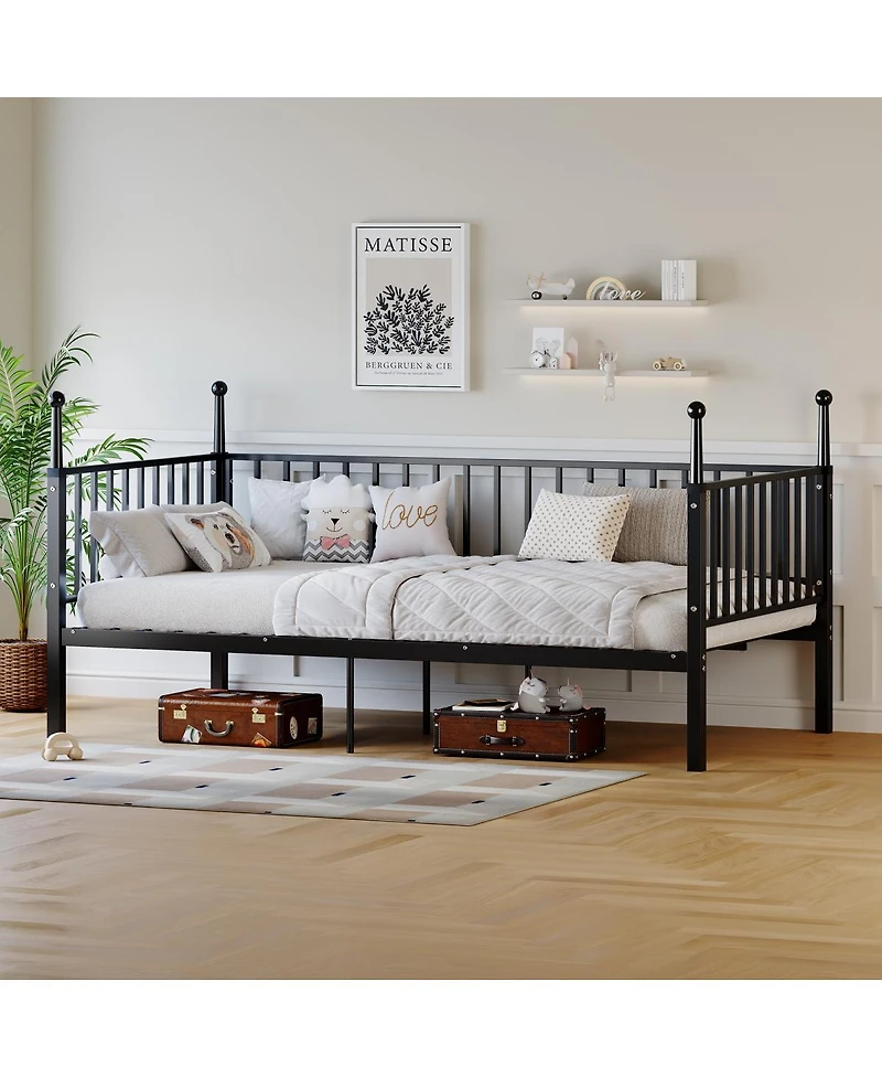 Streamdale Furniture Sturdy Metal Bed Frame with Posts