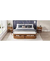 Streamdale Furniture King Size Platform Bed with 6 Storage Drawers,Pine Wood Storage Bed