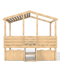 Streamdale Furniture Twin House Loft Bed with Stairs and 2 Storage Drawers