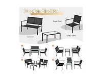 Boyel Living 4-piece Patio Furniture Set Sofa Coffee Table Steel Frame Garden