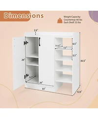 Sugift Shoe Storage Cabinet for Entryway with 2 Doors and Adjustable Inner Shelves