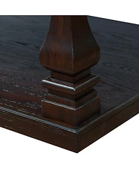Streamdale Furniture Farmhouse 46" Wood Coffee Table with Storage Shelf, Espresso
