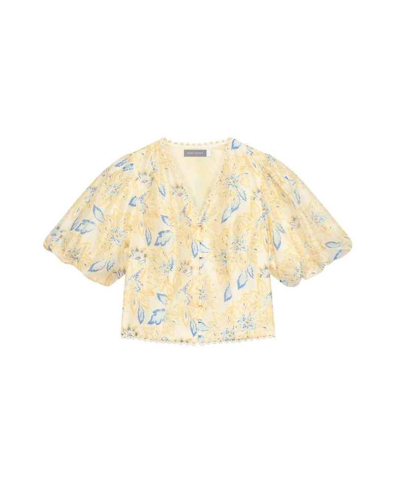 Mint Velvet Women's Floral Puff Sleeve Blouse