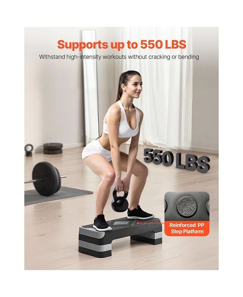 Hongge 28-Inch Height Adjustable Aerobic Exercise Step Platform