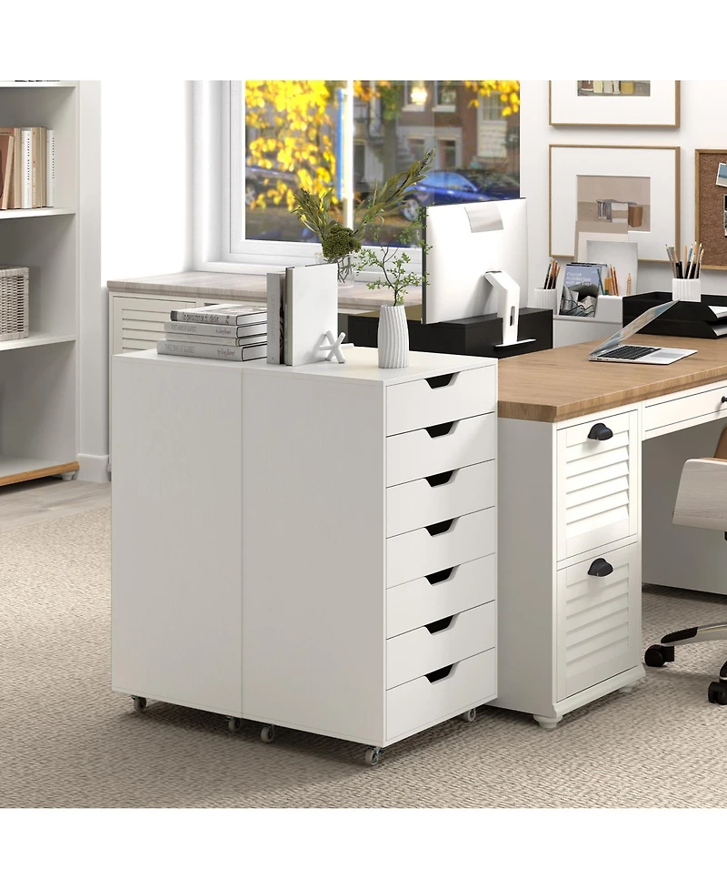 Mecale 7-Drawer Mobile Storage Chest with Wheels