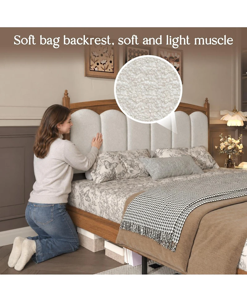 Streamdale Furniture King Size Upholstered Platform Bed Frame