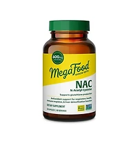 MegaFood Nac Supplement 600mg Per Serving, Supports Production of Glutathione, 120 Capsules