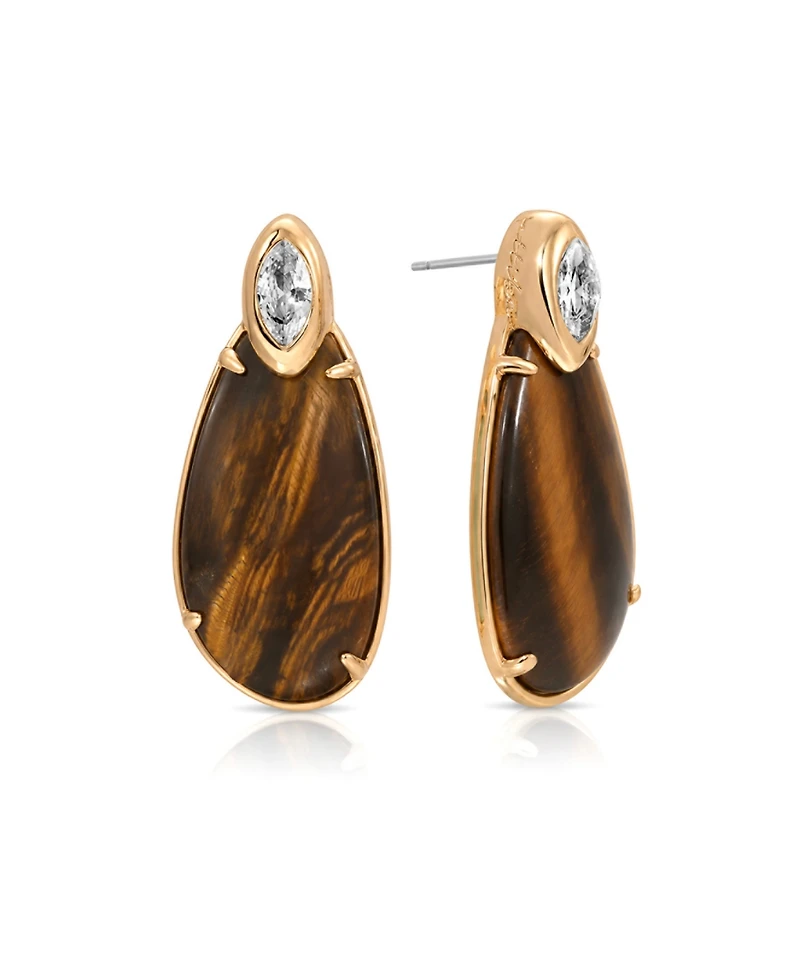 Ettika 18k Gold-Plated Majestic Stone Earrings