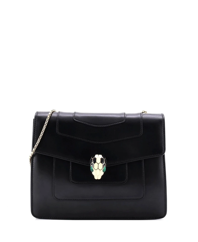 Pre-Owned Bvlgari Medium Serpenti Forever Square Shoulder Bag Leather
