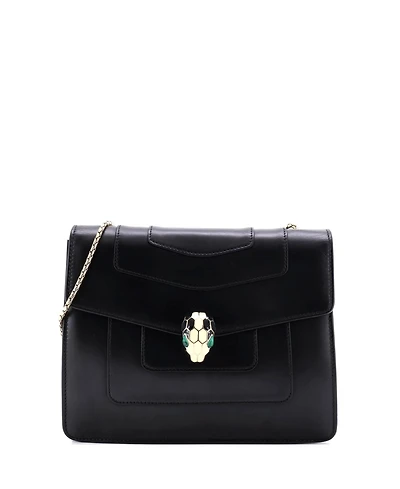 Pre-Owned Bvlgari Medium Serpenti Forever Square Shoulder Bag Leather