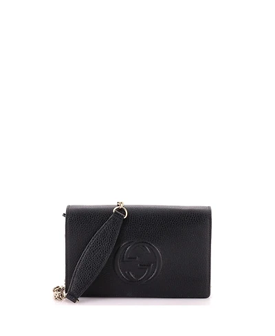 Pre-Owned Gucci Soho Wallet on Chain Leather