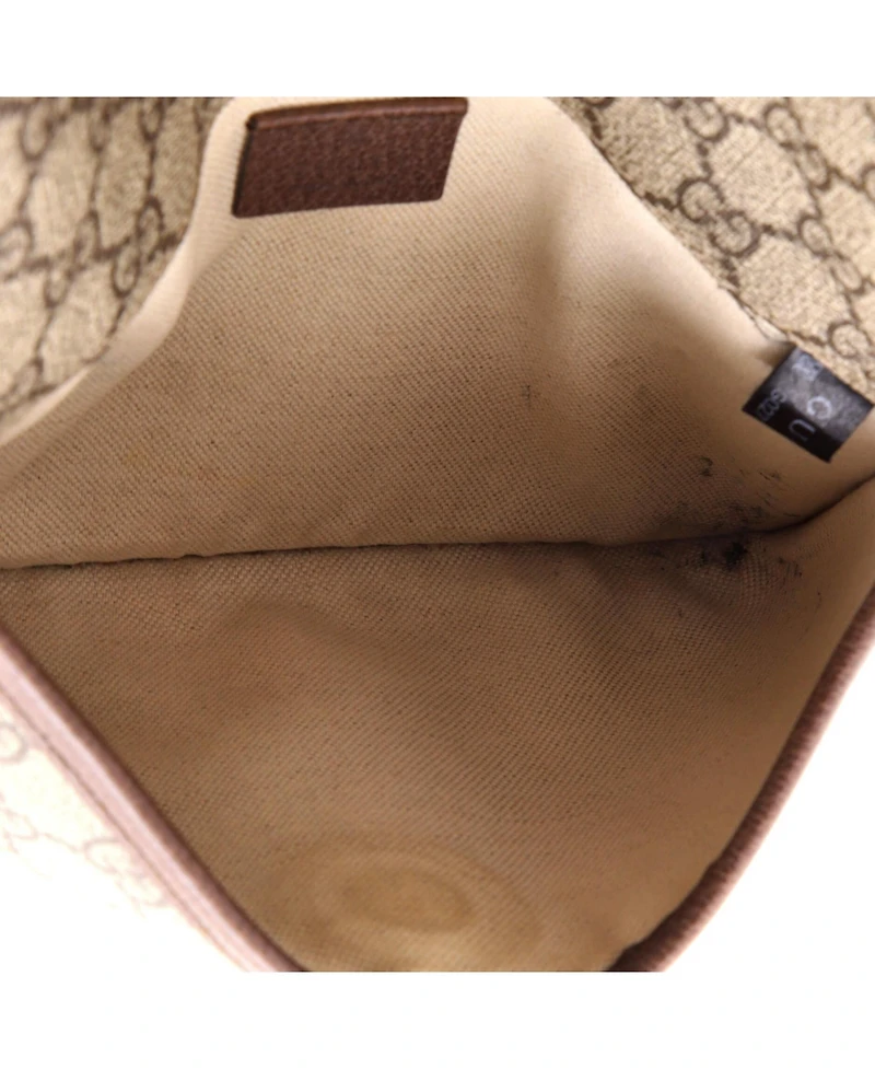 Pre-Owned Gucci Neo Vintage Flap Belt Bag Gg Coated Canvas