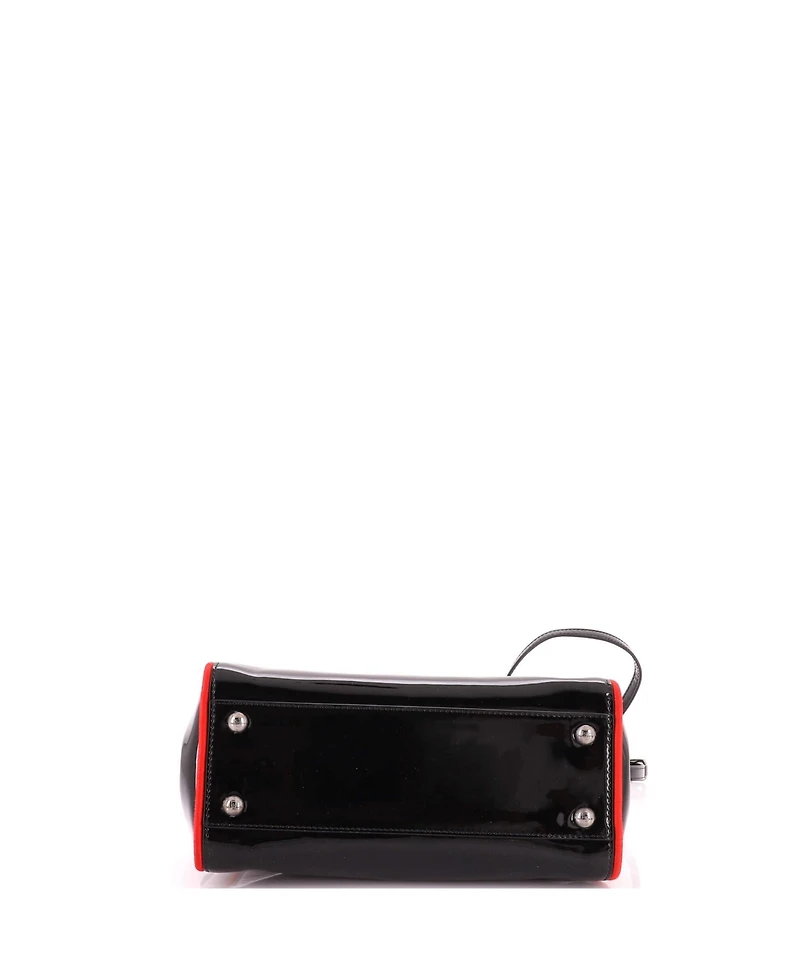 Pre-Owned Fendi Mini Resin Handle Peekaboo Bag Patent