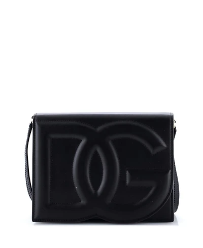 Pre-Owned Dolce and Gabbana Small Dg Logo Flap Shoulder Bag Leather