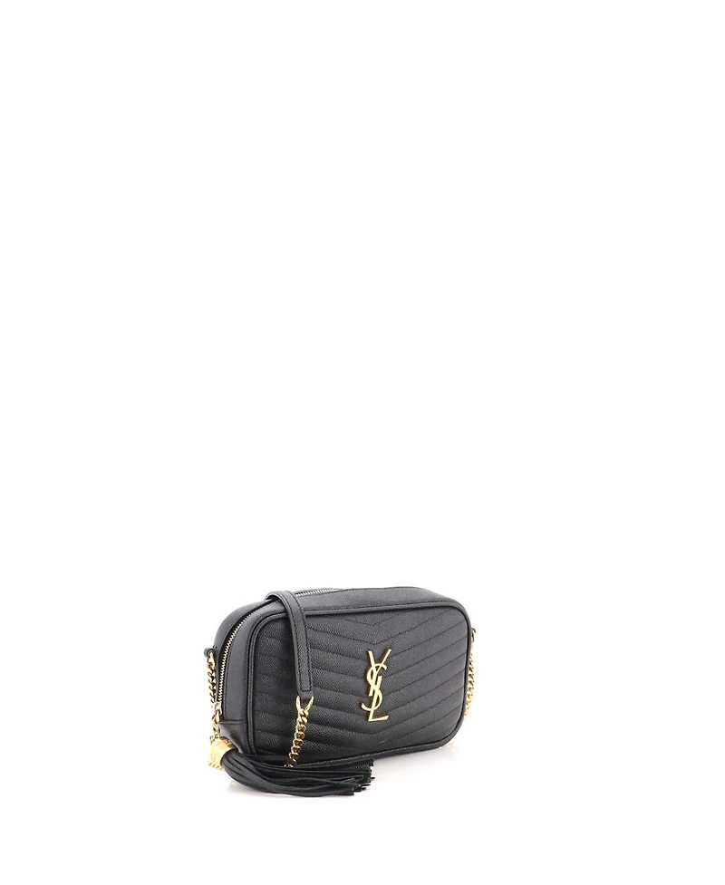 Pre-Owned Saint Laurent Mini Lou Camera Bag Matelasse Chevron Leather
