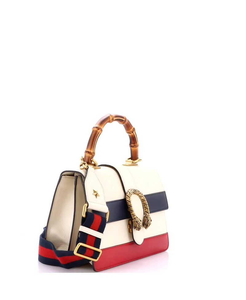 Pre-Owned Gucci Medium Dionysus Bamboo Top Handle Bag Colorblock Leather