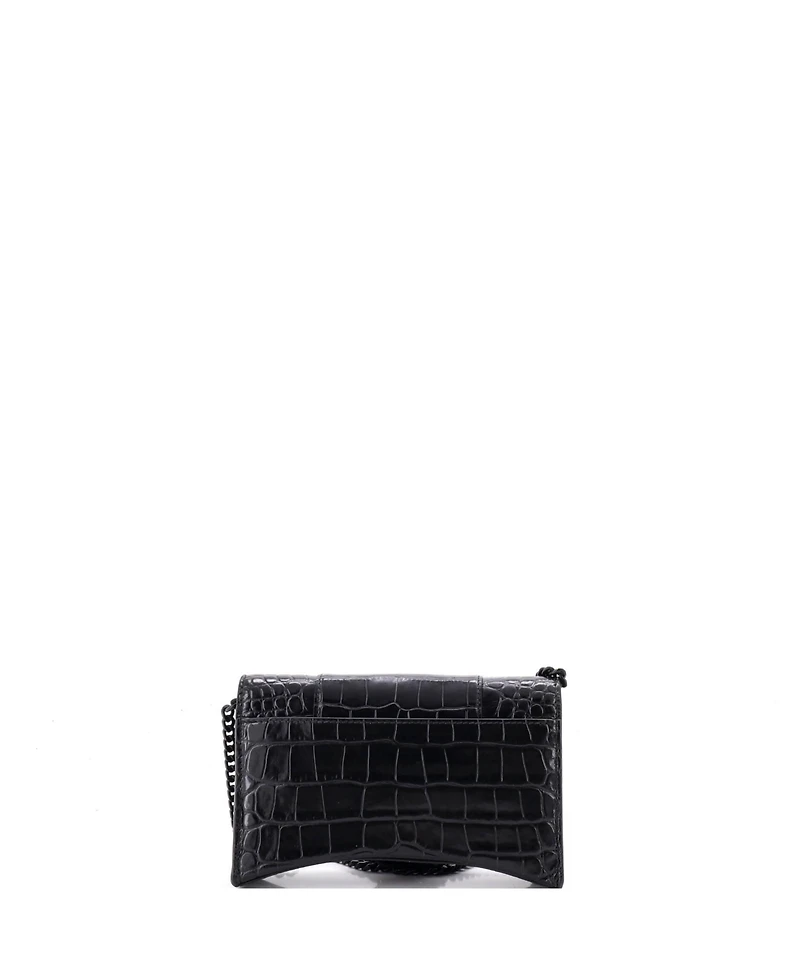 Pre-Owned Balenciaga Hourglass Chain Wallet Embossed Leather