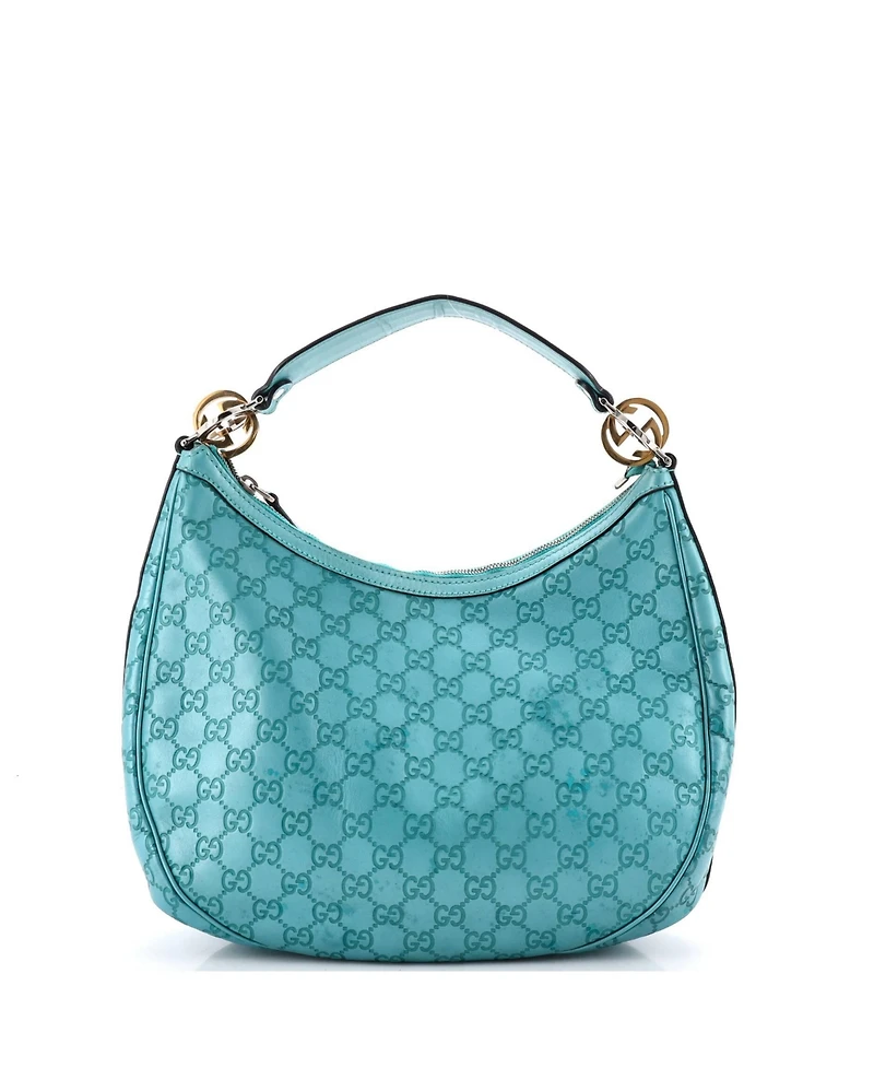 Pre-Owned Gucci Medium Twins Hobo Guccissima Leather