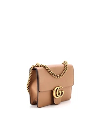 Pre-Owned Gucci Small Gg Marmont Chain Shoulder Bag Leather