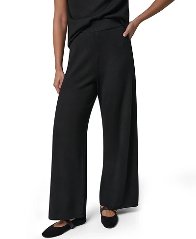 Donna Karan New York Women's Wide-Leg High-Waisted Pull-On Wool Pants