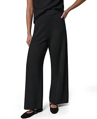 Donna Karan New York Women's Wide-Leg High-Waisted Pull-On Wool Pants