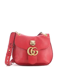 Pre-Owned Gucci Medium Gg Marmont Animalier Shoulder Bag Leather