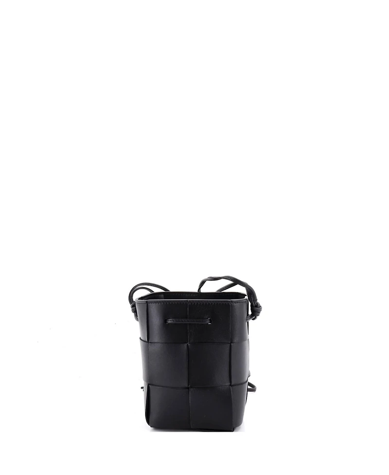 Pre-Owned Bottega Veneta Mini Cassette Bucket Bag Maxi Intrecciato Leather