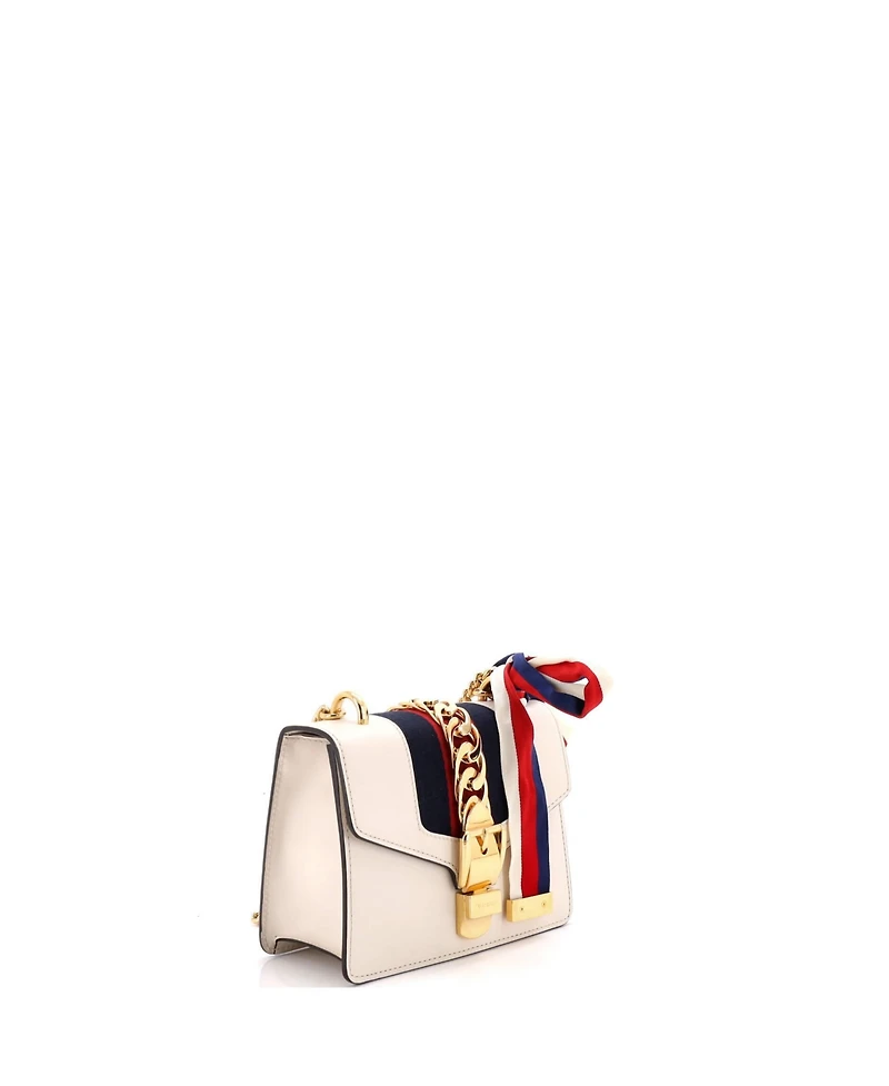 Pre-Owned Gucci Mini Sylvie Chain Shoulder Bag Leather
