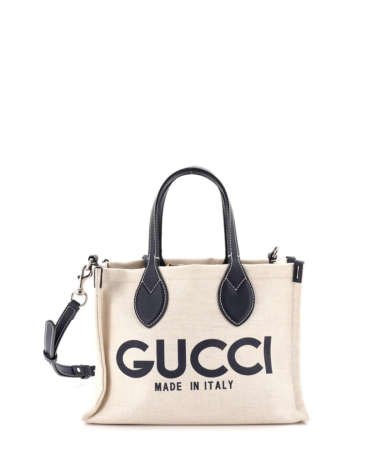 Pre-Owned Gucci Small Logo Shopper Tote Printed Canvas