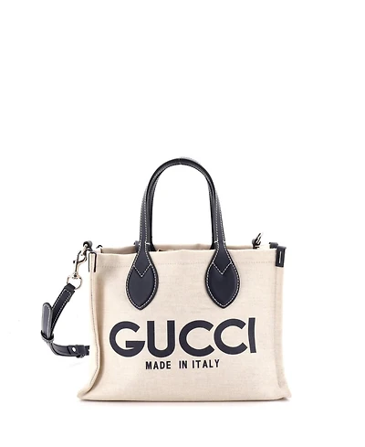 Pre-Owned Gucci Small Logo Shopper Tote Printed Canvas
