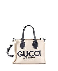 Pre-Owned Gucci Small Logo Shopper Tote Printed Canvas