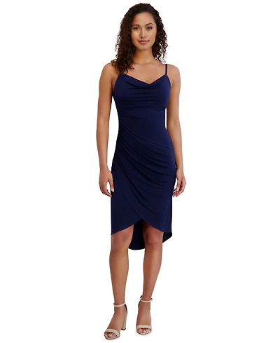 Siena Women's Sleeveless Cowlneck Bodycon Ruched Dress