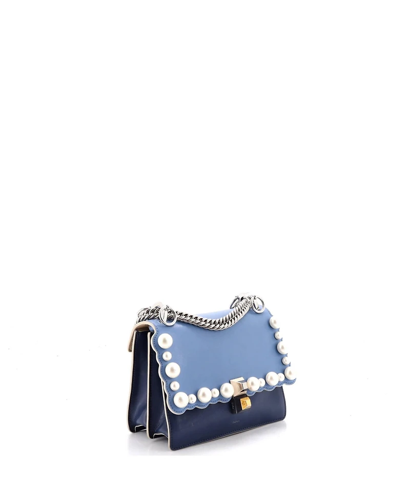 Pre-Owned Fendi Small Kan I Bag Pearl Embellished Leather