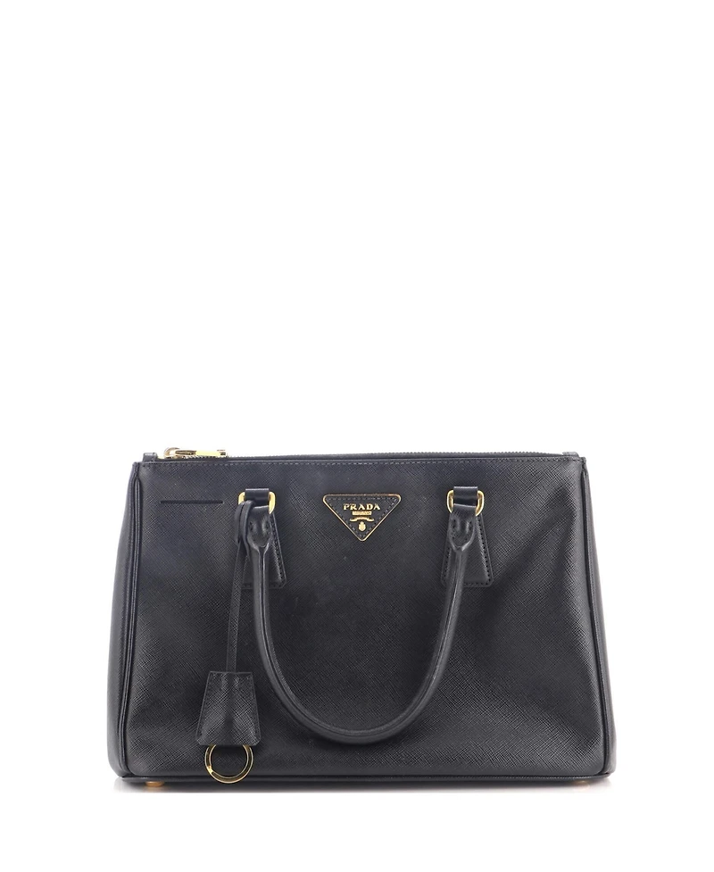 Pre-Owned Prada Small Double Zip Lux Tote Saffiano Leather