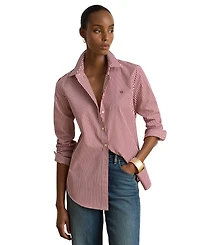 Lauren Ralph Women's Striped Long-Sleeve Button-Down Shirt