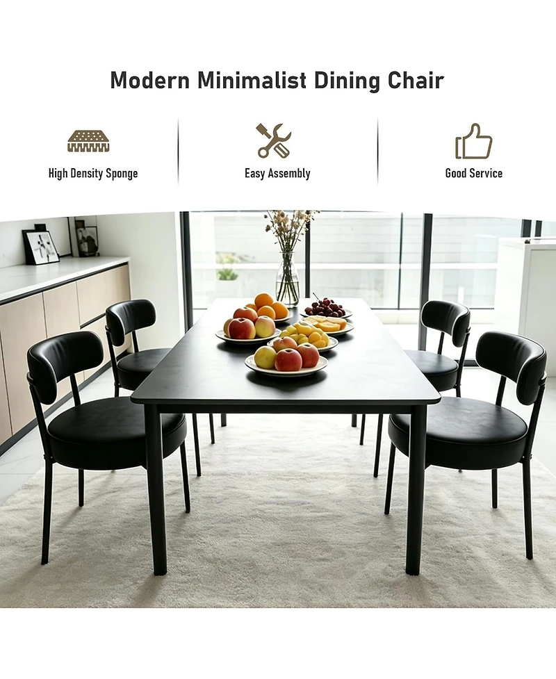 Dyhome Modern Pu Upholstered Dining Chairs