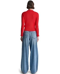 Bcbg Women's High-Rise Tie-Waist Wide-Leg Jeans